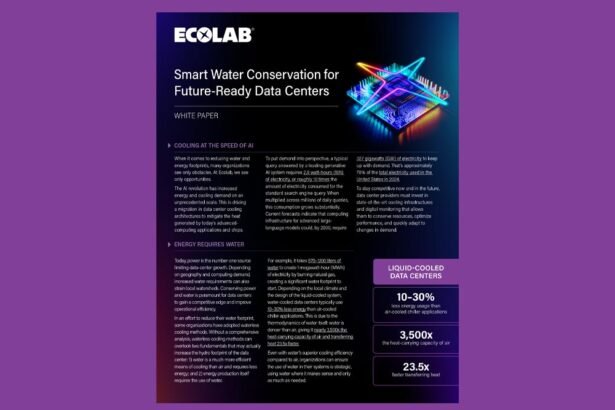 Optimizing Water Usage for Sustainable Data Centers: Insights from Ecolab’s Whitepaper